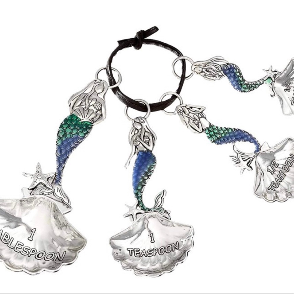 GANZ SILVER TONE MERMAID DECORATIVE SET MEASURING SPOONS